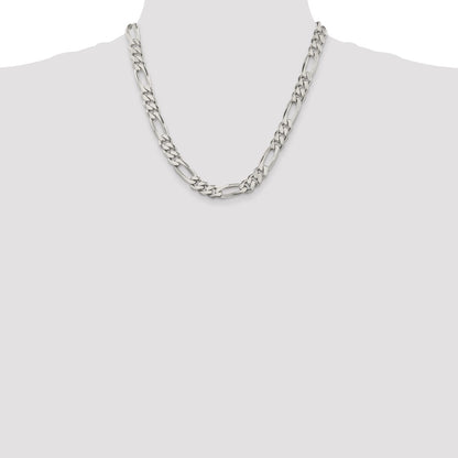 Sterling Silver 9mm Figaro Chain Necklace