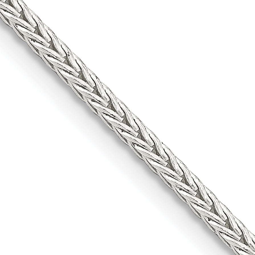 22 Inch Sterling Silver 2mm Diamond-Cut Round Franco Chain Necklace