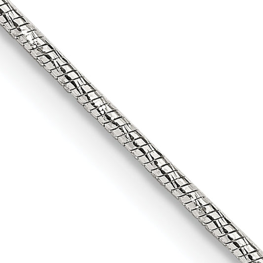 24 Inch Sterling Silver 1.25mm Diamond-Cut Snake Chain Necklace