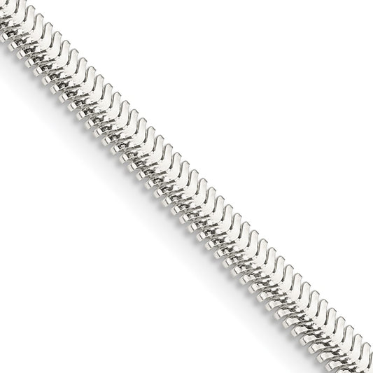 26 Inch Sterling Silver 3.3mm Flat Oval Snake Chain Necklace