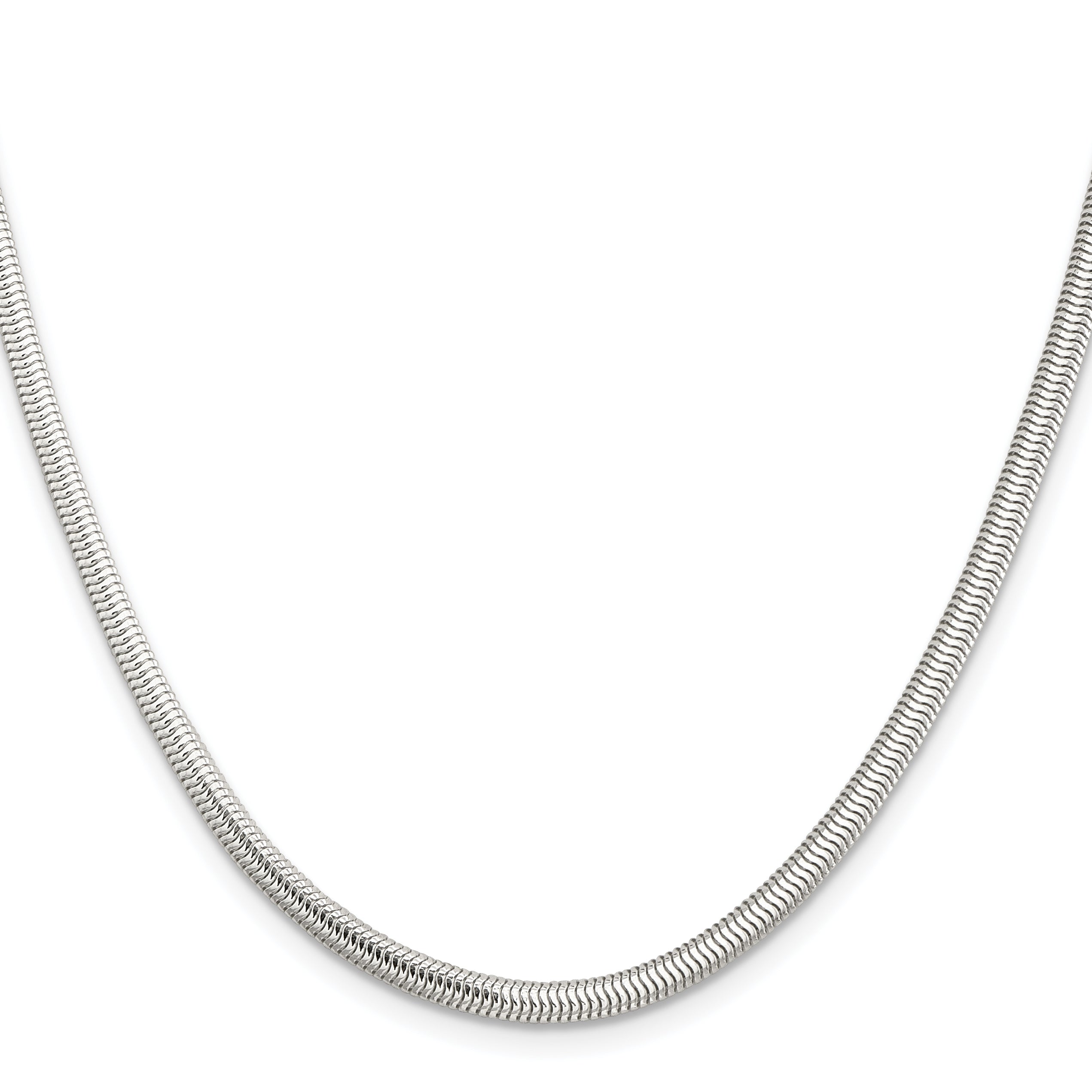 Sterling Silver 3.5mm 6-Sided Oval Snake Chain Necklace
