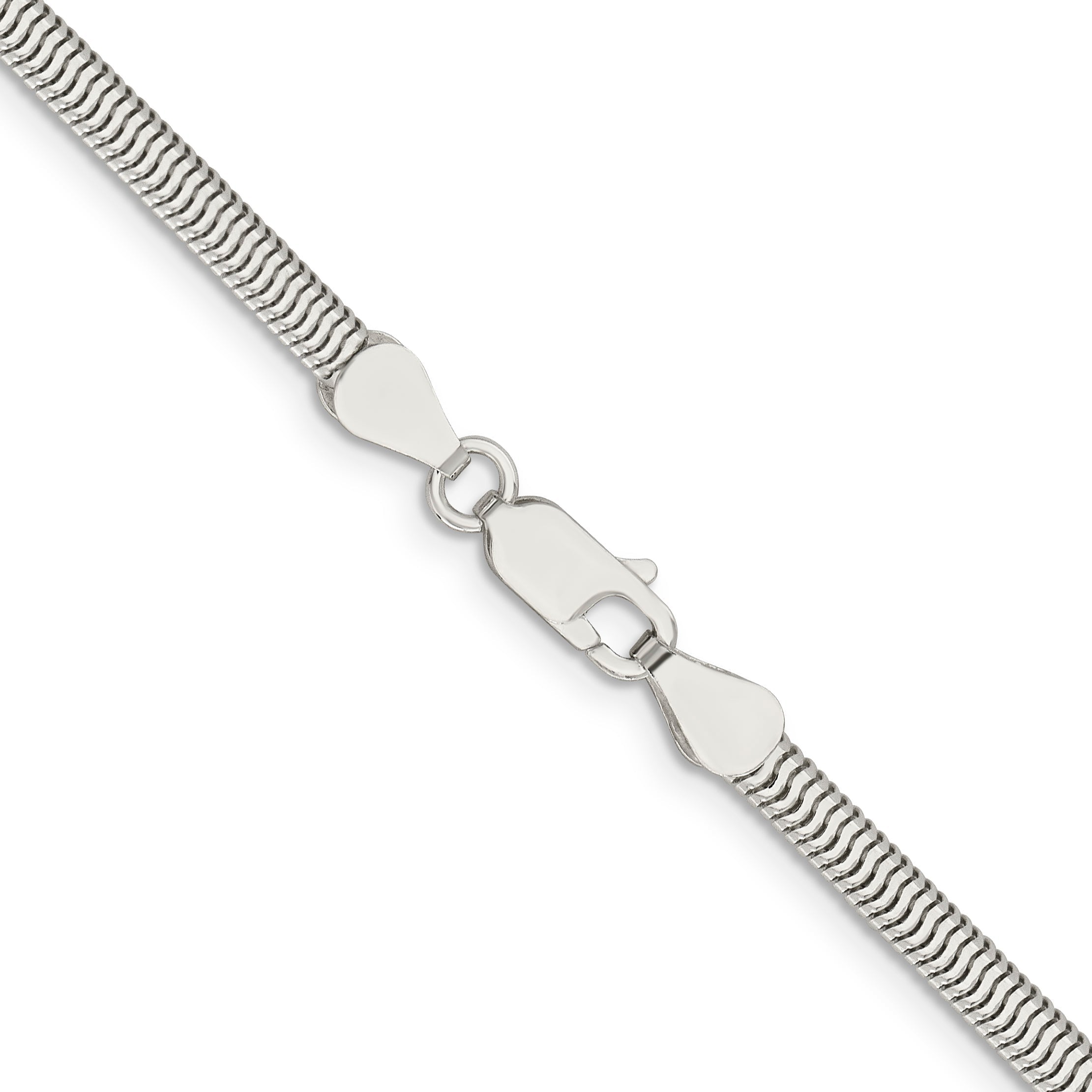 Sterling Silver 3.5mm 6-Sided Oval Snake Chain Necklace
