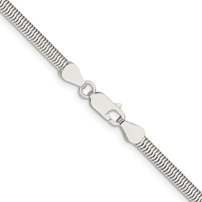 Sterling Silver 3.5mm 6-Sided Oval Snake Chain Necklace