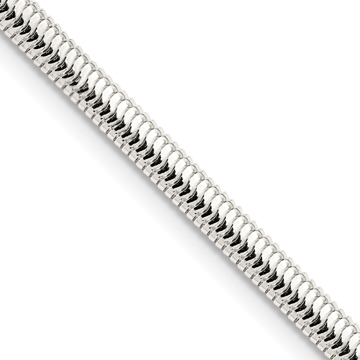 Sterling Silver 3.5mm 6-Sided Oval Snake Chain Necklace