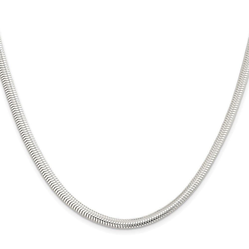 Sterling Silver 5mm 6-Sided Oval Snake Chain Necklace