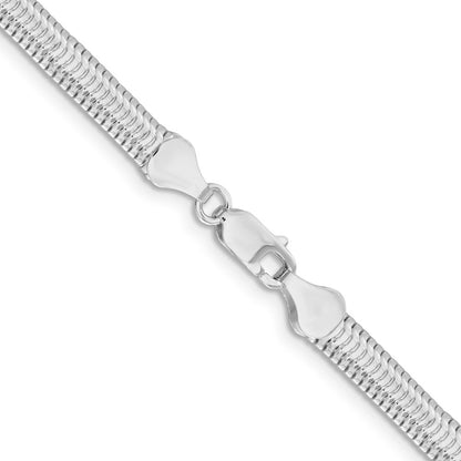 Sterling Silver 5mm 6-Sided Oval Snake Chain Necklace
