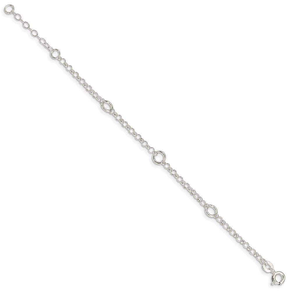 6 Inch Sterling Silver Polished Fancy Rolo Chain Children'S Bracelet