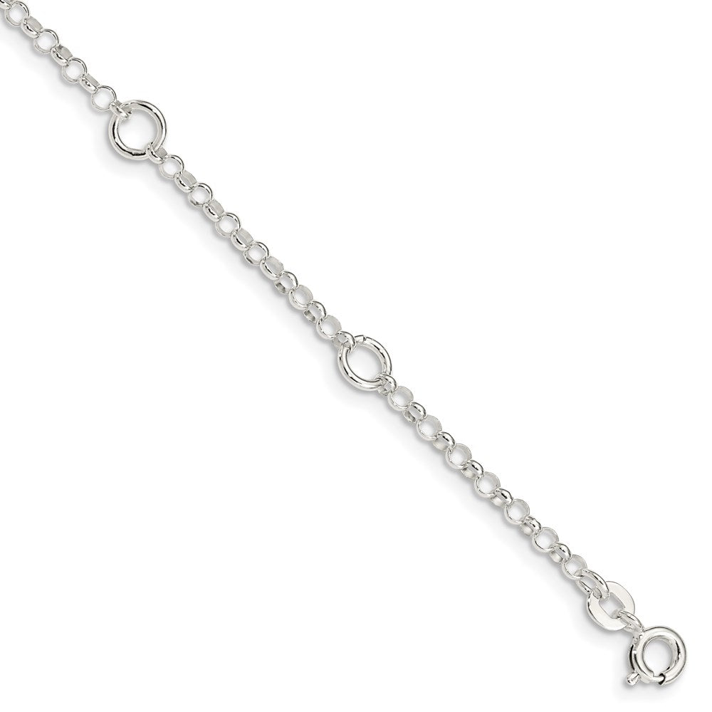 6 Inch Sterling Silver Polished Fancy Rolo Chain Children'S Bracelet