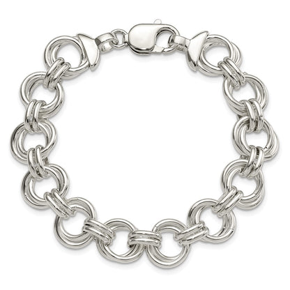 Sterling Silver Polished Fancy Link Bracelet