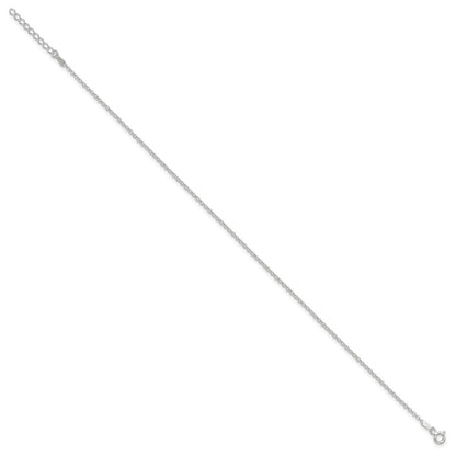 9 Inch Sterling Silver 1.5mm Rolo 9In Plus 1In Ext. Chain Anklet