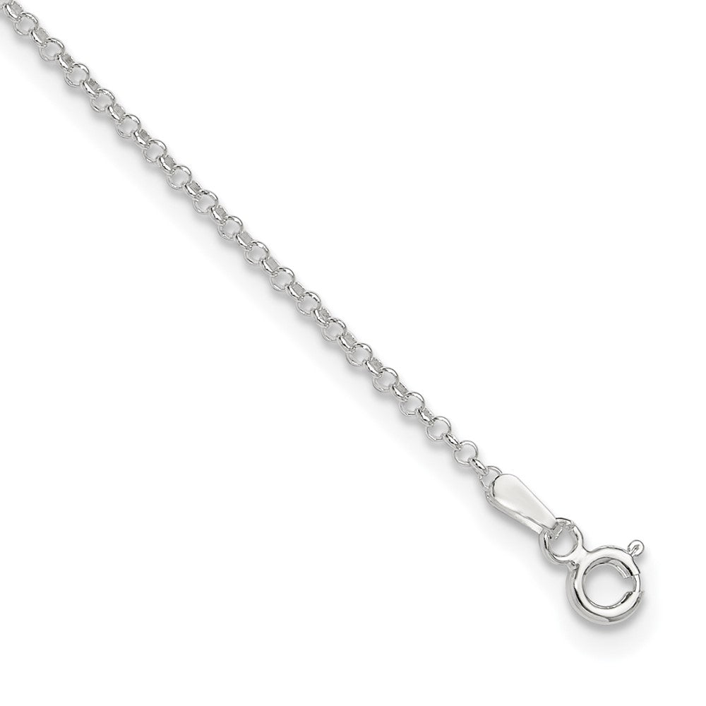 9 Inch Sterling Silver 1.5mm Rolo 9In Plus 1In Ext. Chain Anklet