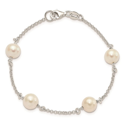 7.25 Inch Sterling Silver Fw Cultured Pearl Bracelet