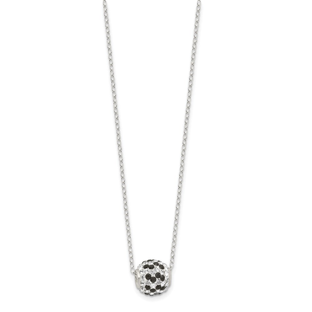 Sterling Silver Rhodium-Plated Black And White Stellux Crystal Necklace