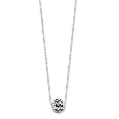 Sterling Silver Rhodium-Plated Black And White Stellux Crystal Necklace