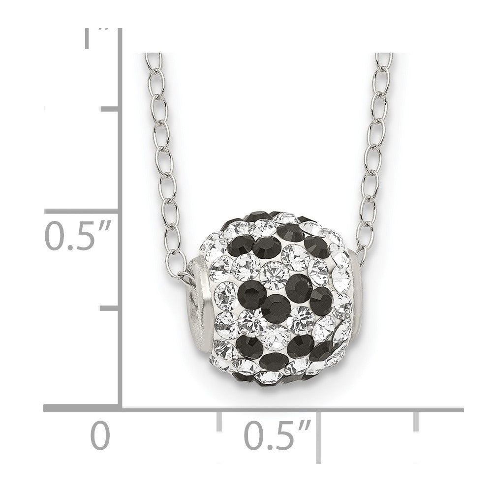 Sterling Silver Rhodium-Plated Black And White Stellux Crystal Necklace