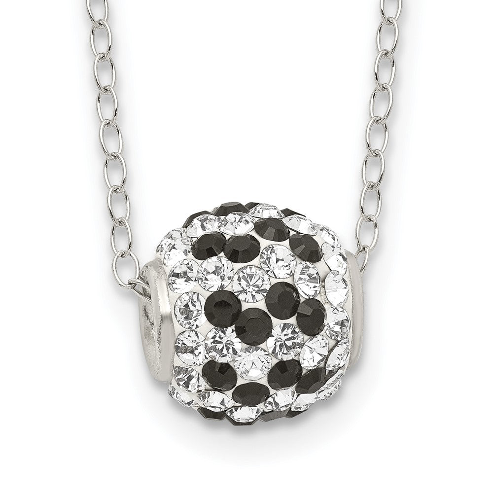 Sterling Silver Rhodium-Plated Black And White Stellux Crystal Necklace