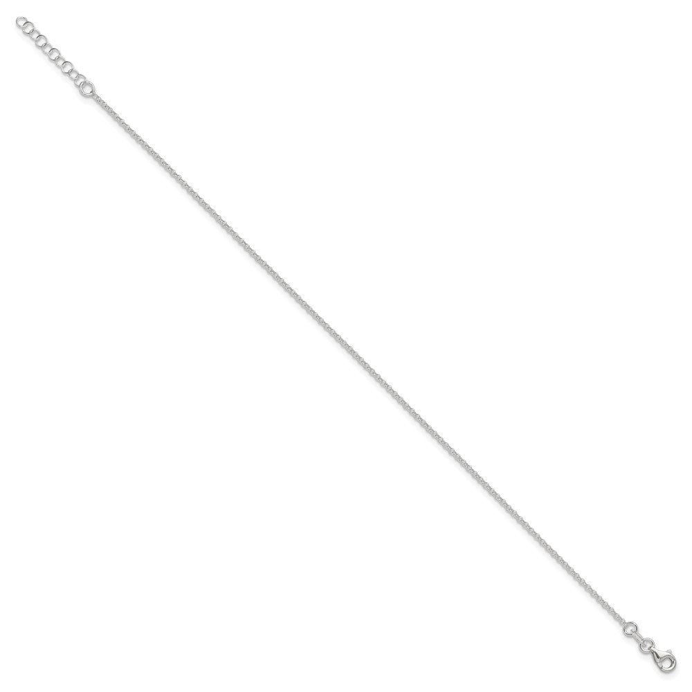 9 Inch Sterling Silver Polished Rolo Chain With 1In Ext. Anklet