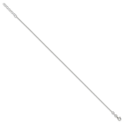 9 Inch Sterling Silver Polished Rolo Chain With 1In Ext. Anklet