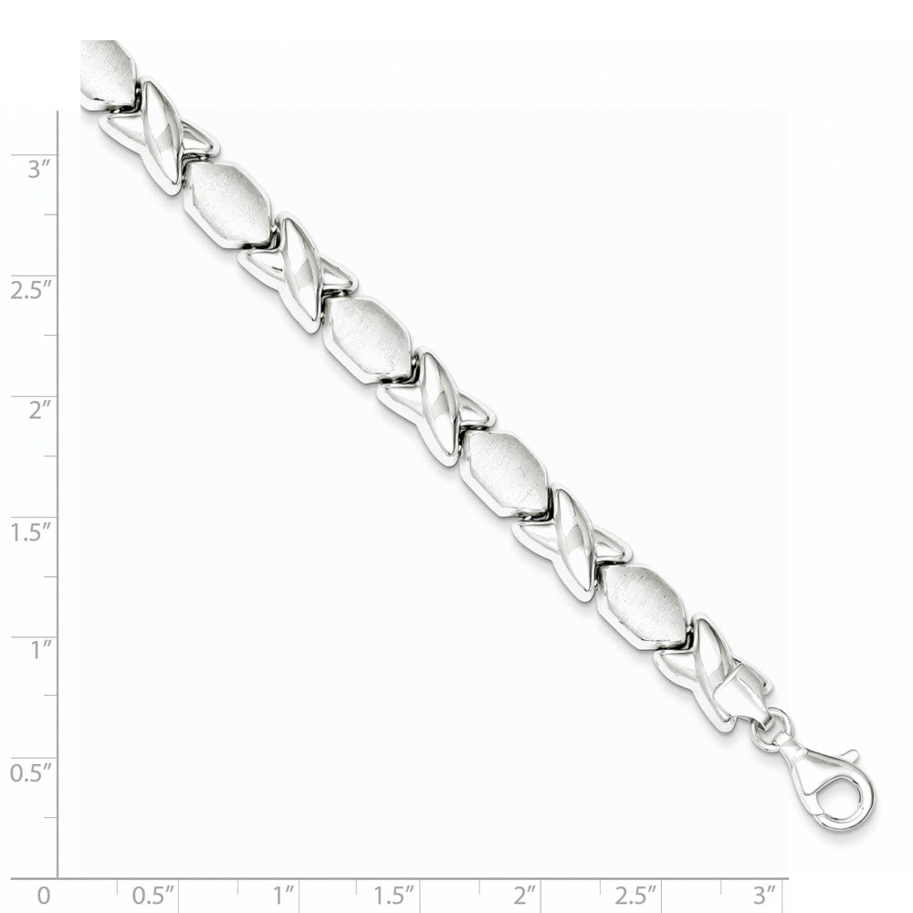 Sterling Silver Polished And Satin X O Bracelet