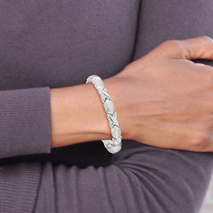 Sterling Silver Polished And Satin X O Bracelet