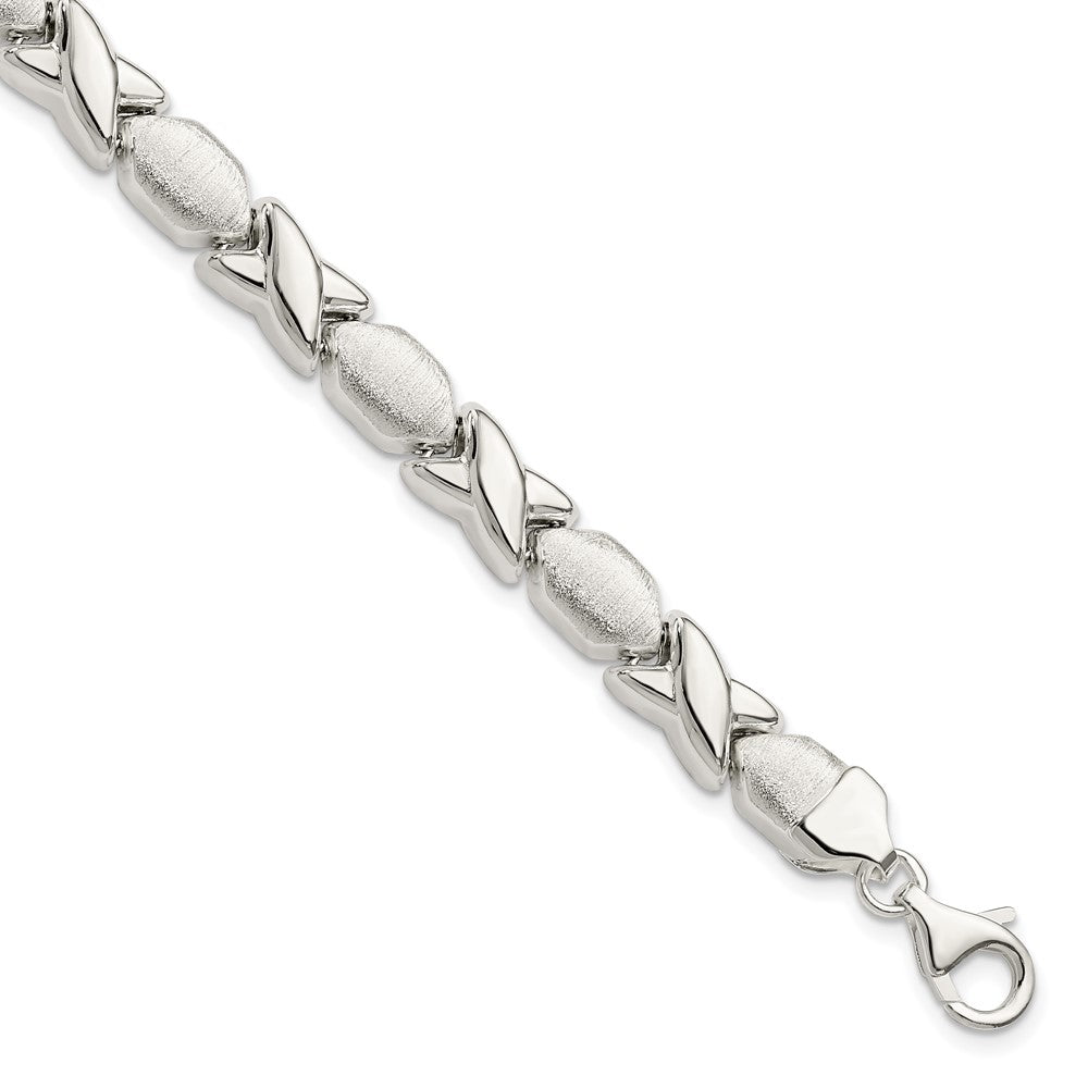 Sterling Silver Polished And Satin X O Bracelet