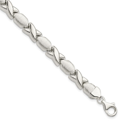 Sterling Silver Polished And Satin X O Bracelet