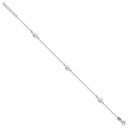Sterling Silver Turtle 9 Inch Plus 1 Ext. Anklet