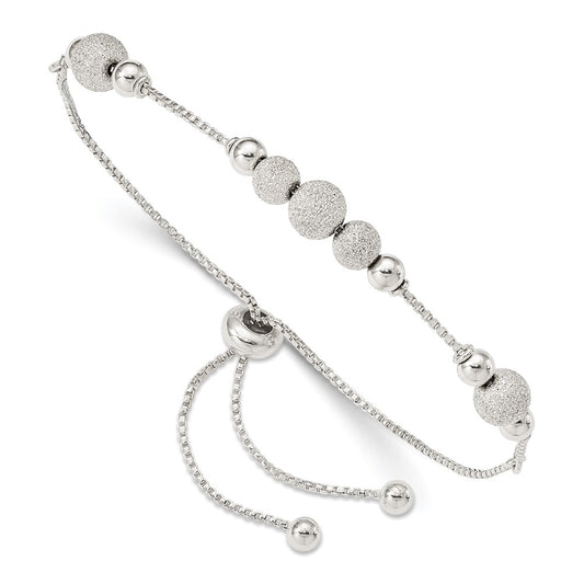 Sterling Silver Beaded Adjustable Bracelet