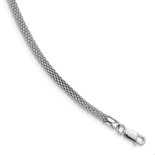 7.5 Inch Sterling Silver Rhodium-Plated 4.5mm Corona Chain Bracelet