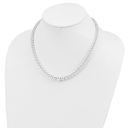 Sterling Silver Polished Beaded Necklace