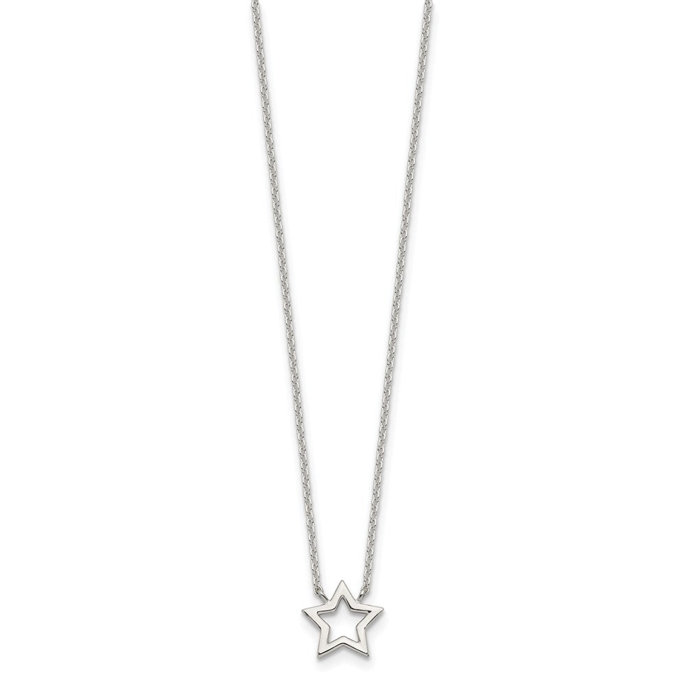Sterling Silver Cut-Out Star Pendant Necklace