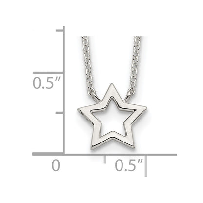 Sterling Silver Cut-Out Star Pendant Necklace