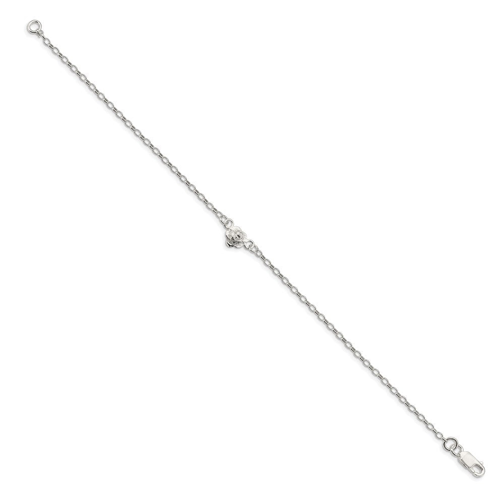 Sterling Silver Flower Charm Anklet