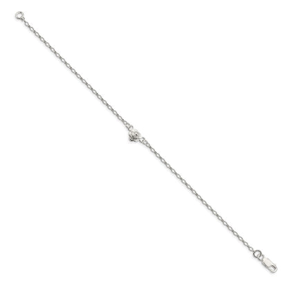 Sterling Silver Flower Charm Anklet