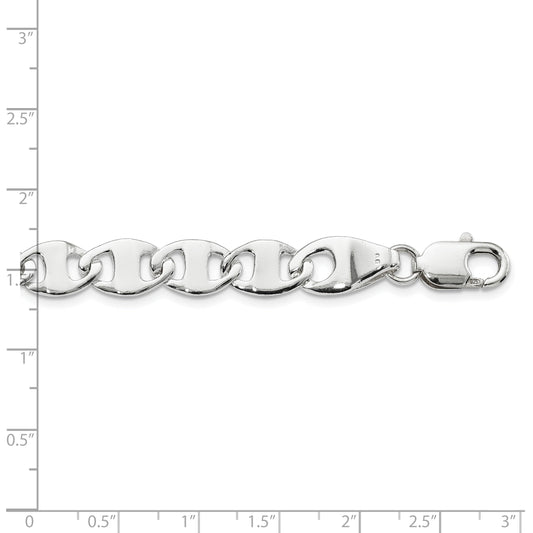 18 Inch Sterling Silver 9mm Fancy Anchor Link Chain Necklace