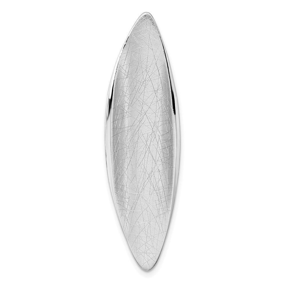 Sterling Silver Rhodium-Plated Polished and Brushed Fancy Chain Slide Pendant
