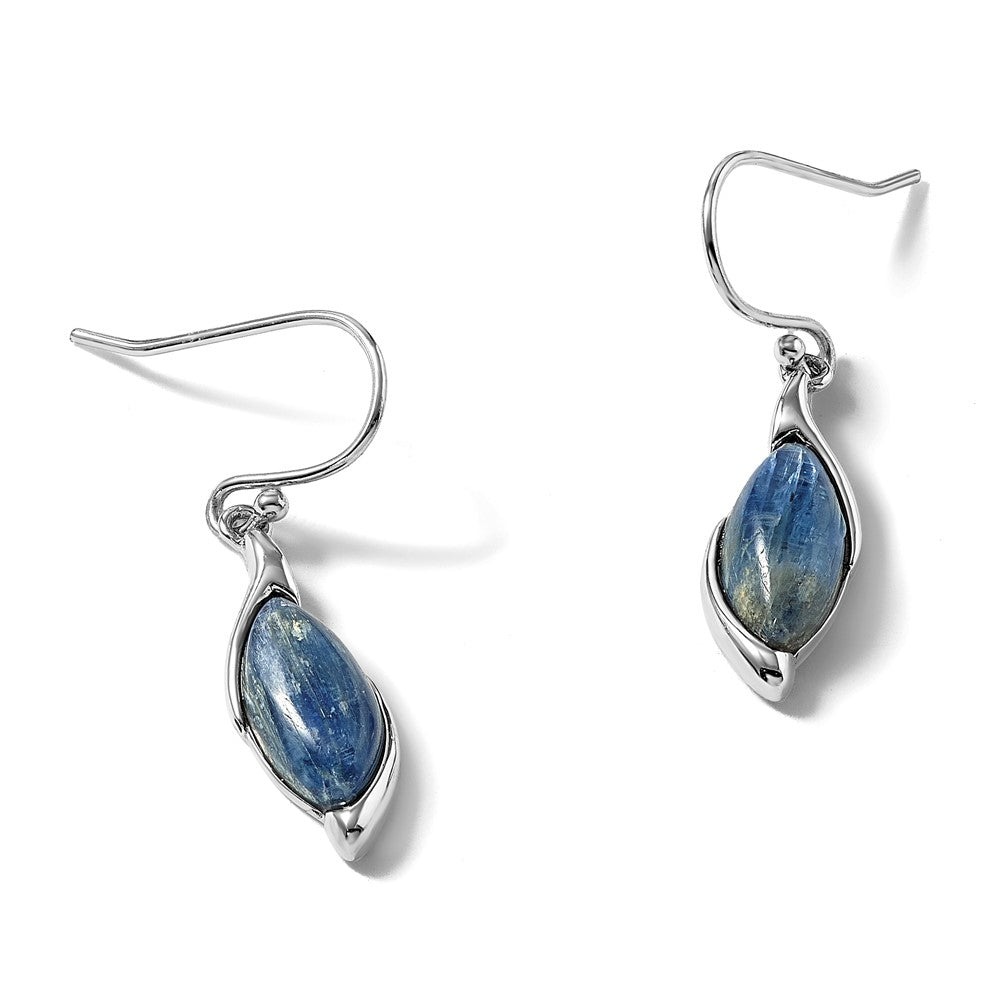 Sterling Silver Rhodium Plated Polished Fancy Kyanite Dangle Earrings