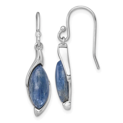 Sterling Silver Rhodium Plated Polished Fancy Kyanite Dangle Earrings