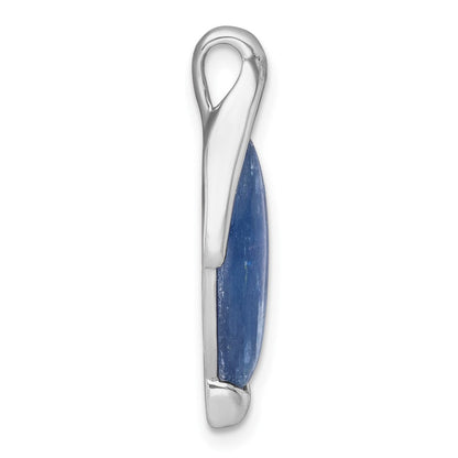 Sterling Silver Rhodium Plated Polished Fancy Kyanite Chain Slide Pendant