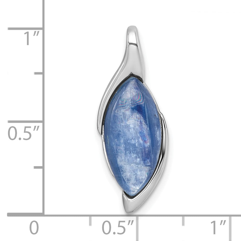 Sterling Silver Rhodium Plated Polished Fancy Kyanite Chain Slide Pendant