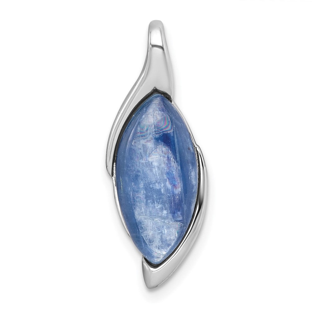 Sterling Silver Rhodium Plated Polished Fancy Kyanite Chain Slide Pendant