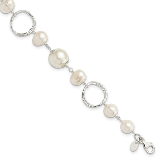 8.5 Inch Sterling Silver Fw Cultured Pearl 8.5In Bracelet