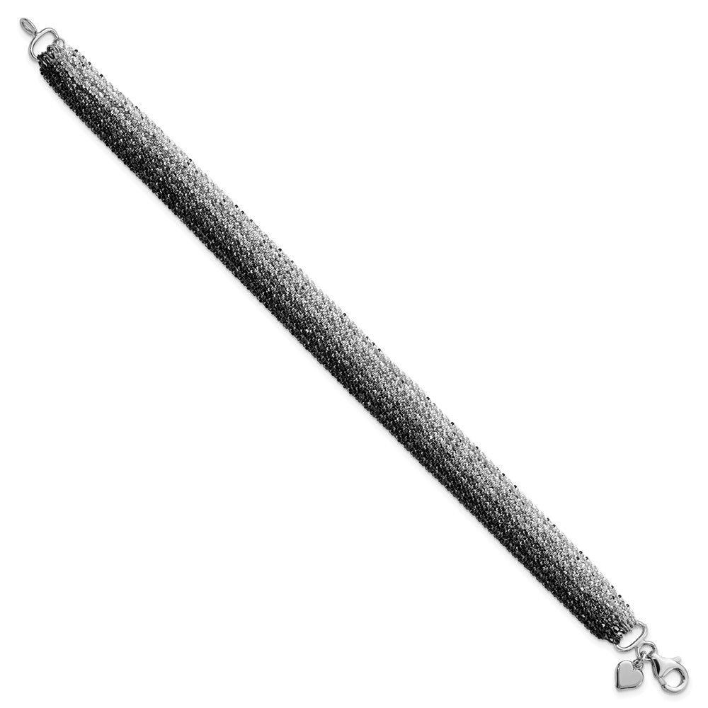 Sterling Silver Black Ruthenium-Plated 8-Strand Chain Bracelet