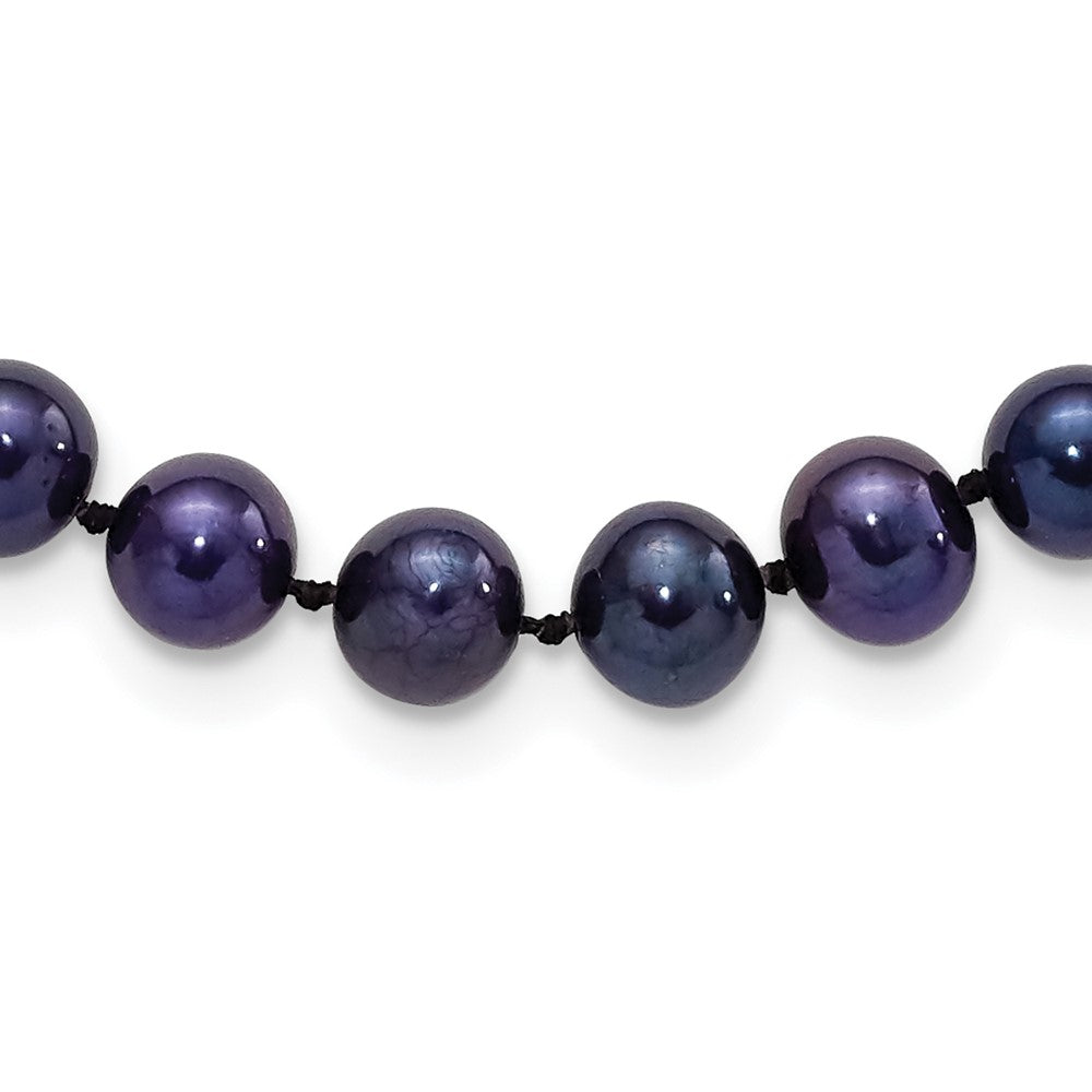 Sterling Silver Rhodium-Plated 6-7mm Black Fwc Pearl Necklace