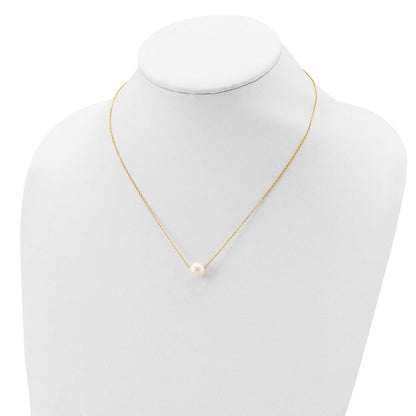Sterling Silver Gold-Plated 8-9mm Fwc Pearl 18inch Necklace