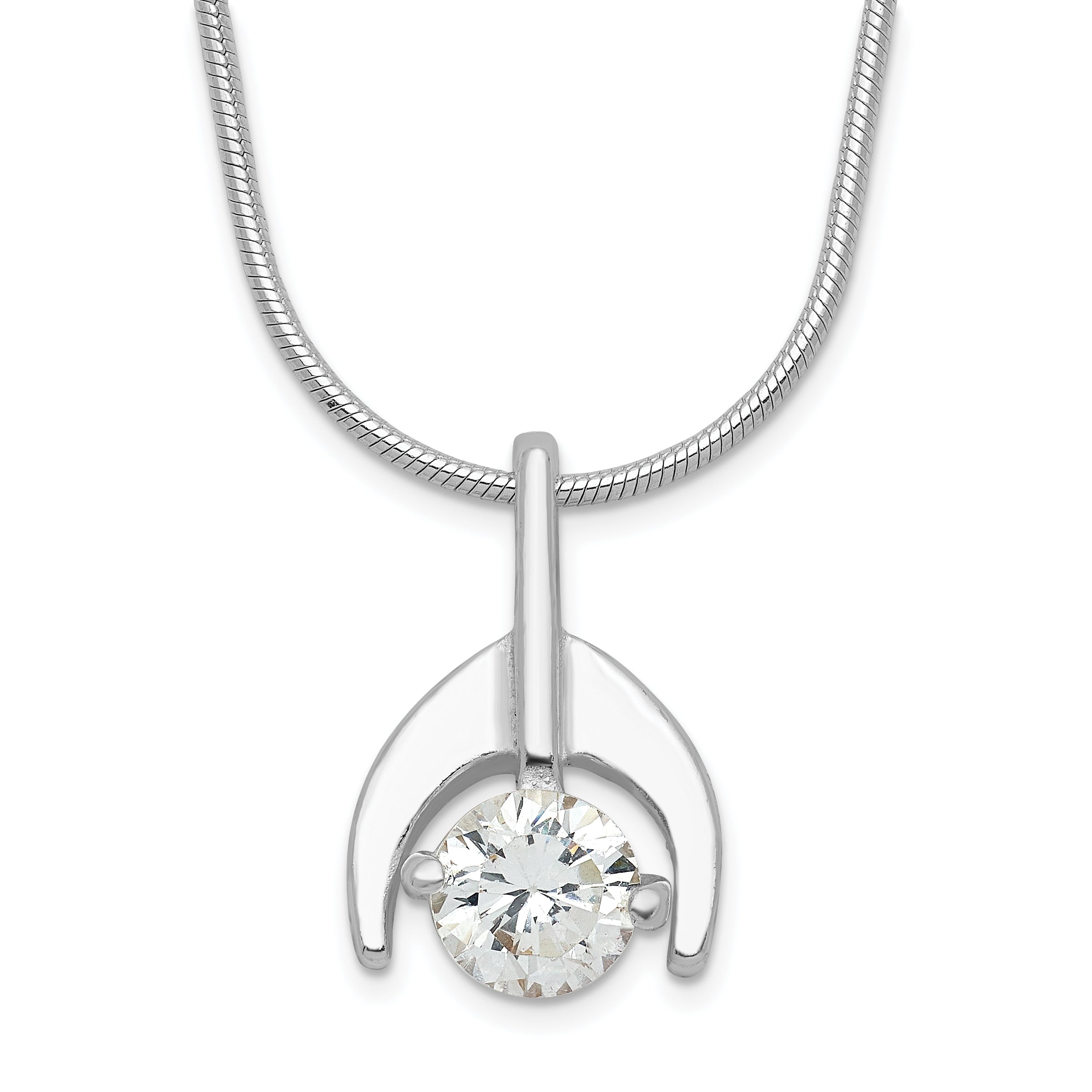 Sterling Silver Cz Necklace