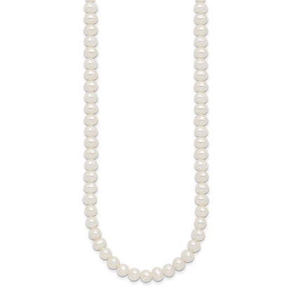 Sterling Silver Rhodium Plated 6-7mm Fwc Pearl 14in w/2in Ext Choker