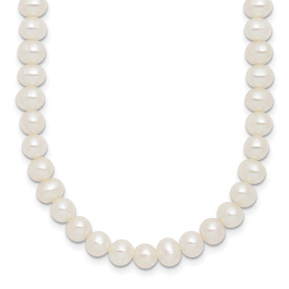 Sterling Silver Rhodium Plated 6-7mm Fwc Pearl 14in w/2in Ext Choker