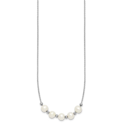 Sterling Silver Rhodium-Plated Fwc Pearl 16in with 2in Ext Necklace