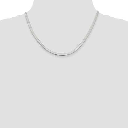 18 Inch Sterling Silver 3.5mm Magic Herringbone Chain Necklace